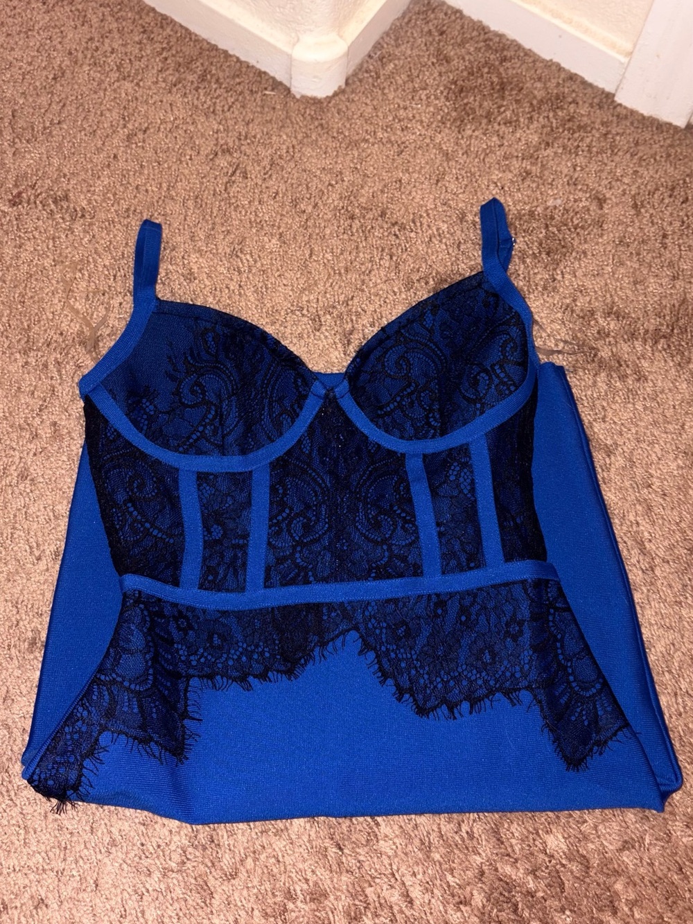 Beautiful Royal Blue Lace Bustier Bandage Dress